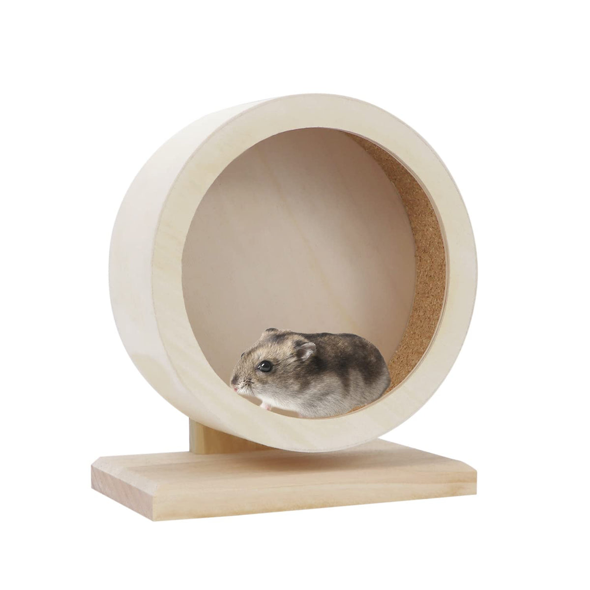 Small Pets Exercise Wheel Hamster Wooden Mute Running Spinner Wheel Play Toy For Rat Gerbil Mice Chinchillas Hedgehogs Guinea Pigs (S)