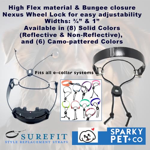 Replacement GPS eCollar with Adjustable Bungee, Multi-Hole Design, and Secure Toggle Closure for Small Dogs (Reflective Purple,