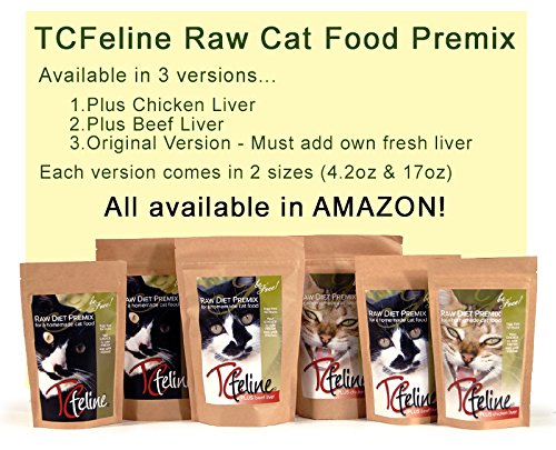 TCfeline RAW Cat Food Premix/Supplement to Make a Homemade, All Natural, Grain Free, Holistic Diet - with Beef Liver (Trial 4.2