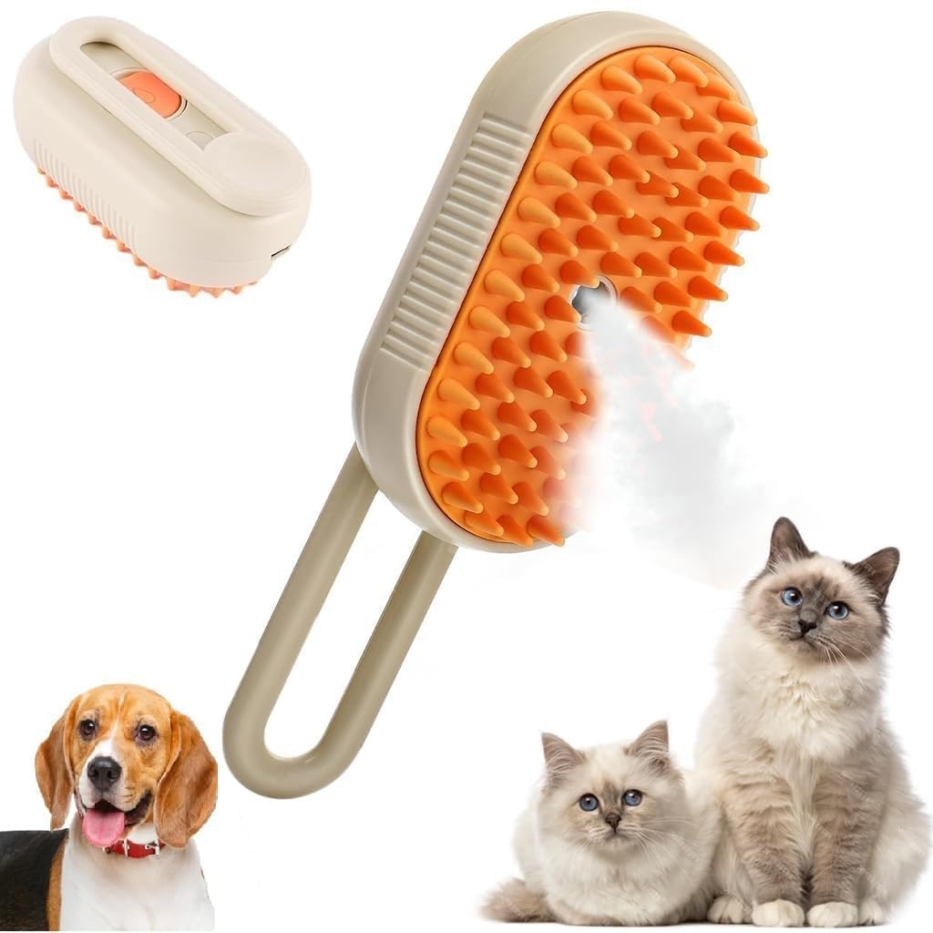 Gravin Steam Brush For Dog Cat Steam Brush 3 In 1 Water Brush For Dogs Silicone Massage Dog Comb Electric Multifunctional Water 