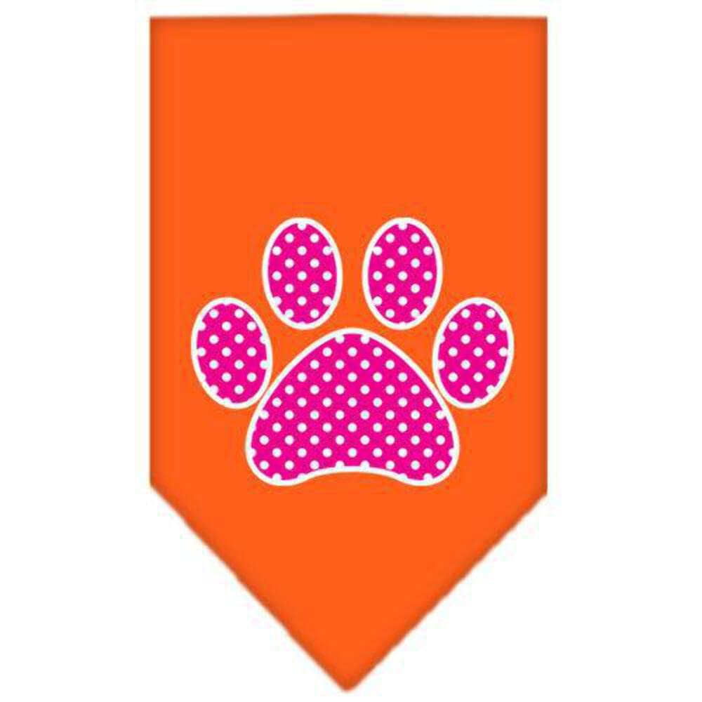 Mirage Pet Products Pink Swiss Dot Paw Screen Print Bandana for Pets, Large, Emerald Green