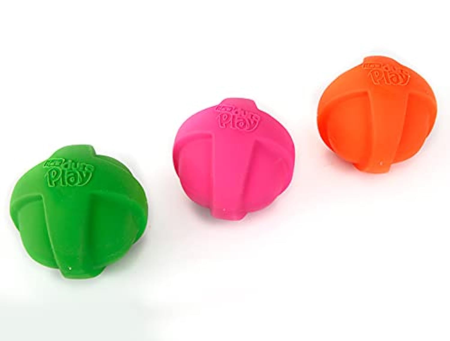 Hartz Duraplay Ball Squeaky Latex Dog Toy, Neon Green, Neon Pink & Neon Orange, Large 3 Count Pack