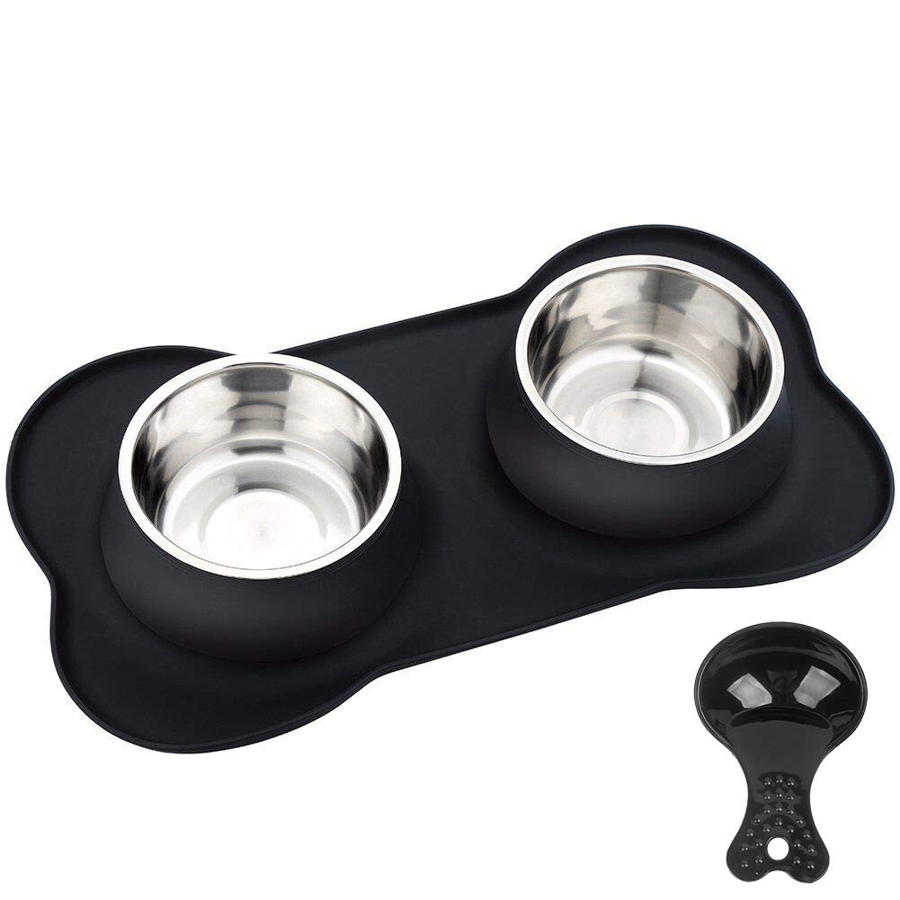 Urpower Dog Bowls Stainless Steel Dog Bowl With No Spill Non-Skid Silicone Mat 53 Oz Feeder Bowls Pet Bowl For Dogs Cats And Pet