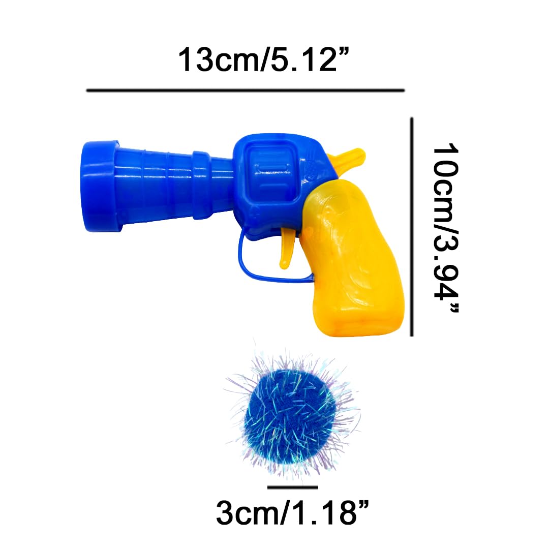 Shizhoo 30 Pieces Sparkle Pom Pom Balls With Ball Bloster For Cat - Interactive Glitter Balls, Multicolor, Size Of 1.2 Inches, B