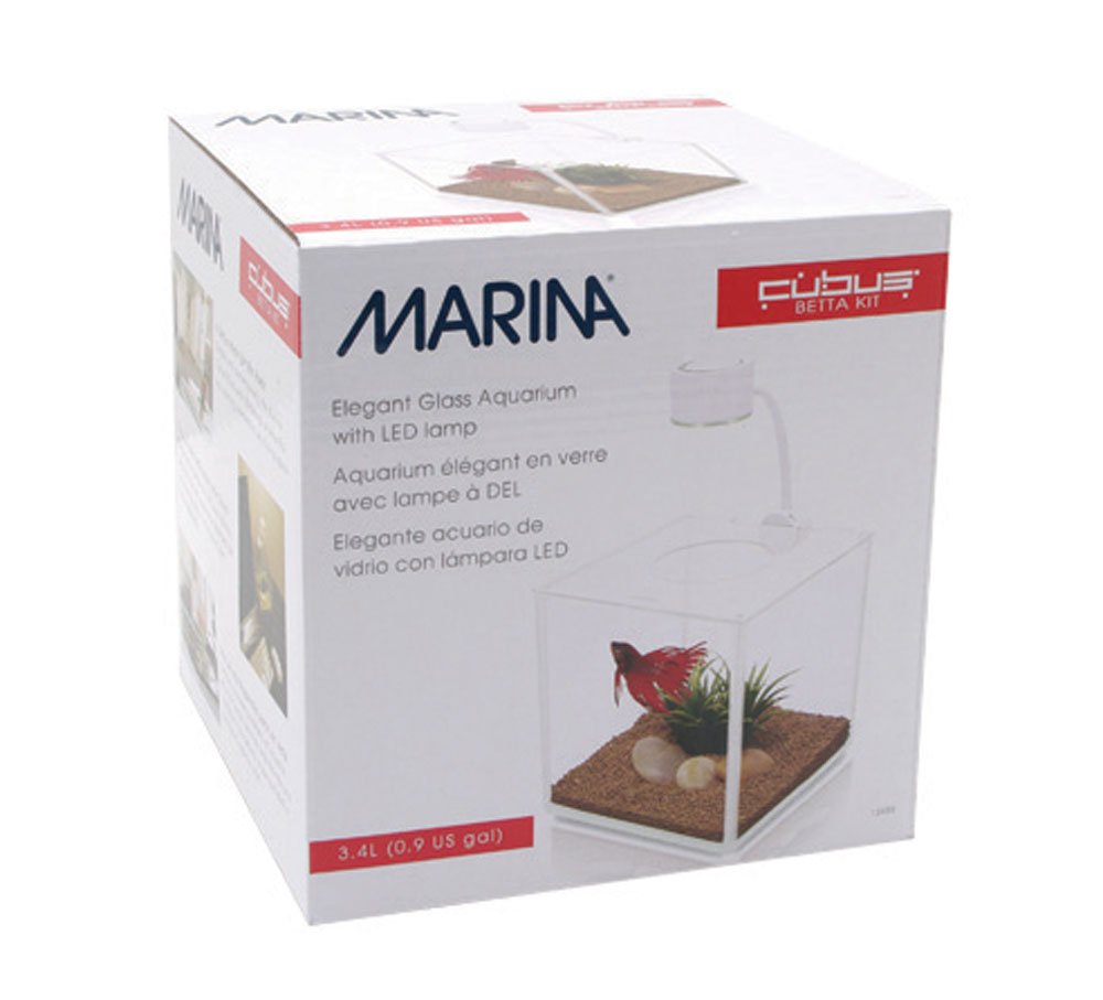 Marina Cubus Glass Betta Kit – Elegant Glass Aquarium For Homes Or Offices