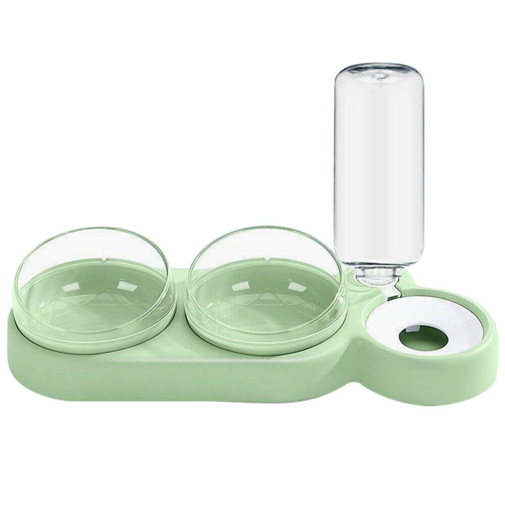 Shopping Mart Pet Water Dispenser  3 In 1 Pet Double Bowls 2 Food Bowls 1 Water Feeder Set Food Feeder Set For Cats Puppy Small