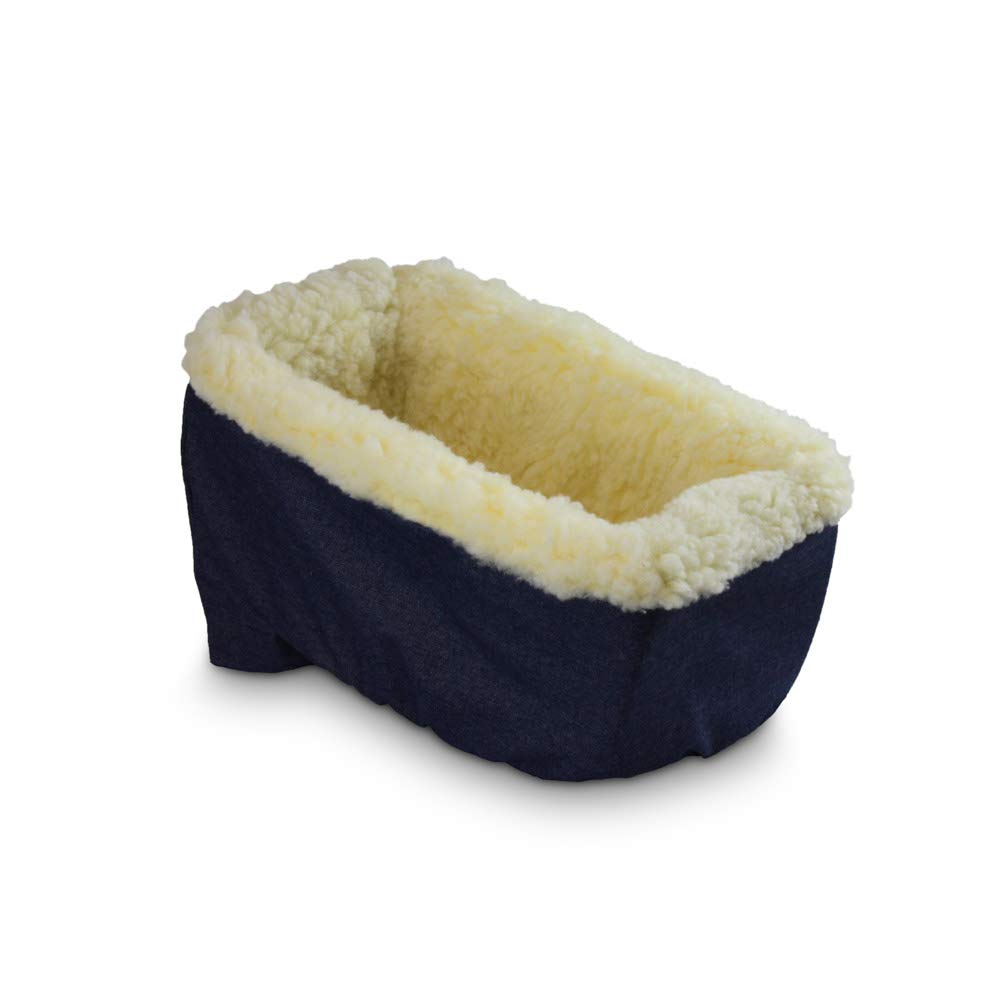 Snoozer Console Pet Car Seat Cream Fur, Small, Denim