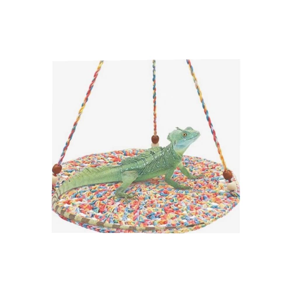 Reptile Hammock Swing Hanging Bed, Reptile Summer Bed For Lizard Bearded Dragon Leopard Gecko Parrots Squirrel Chameleon (Colour