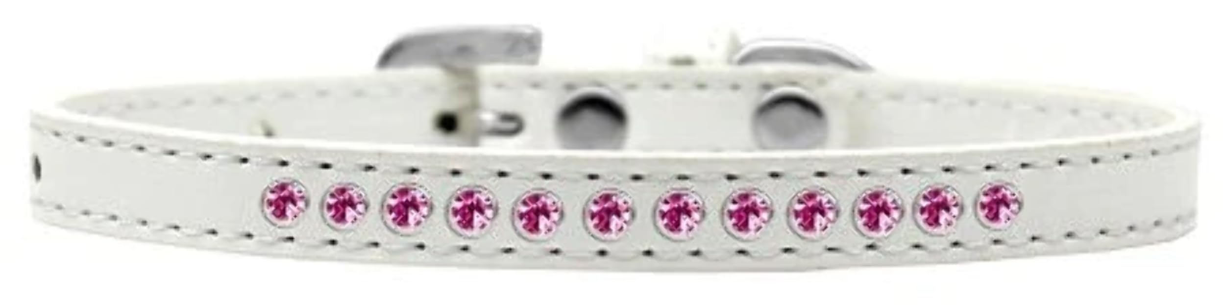 Dog, Puppy & Pet Fashion Collar, Bright Pink Crystal Rimsets Lavender 14