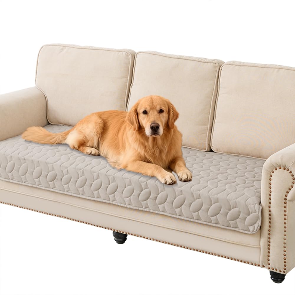 Ameritex Waterproof Pet Bed Cover Anti-Slip Dog Bed Blanket for Sofa and Furniture Waterproof New Pattern Design (Khaki, 30x70 I