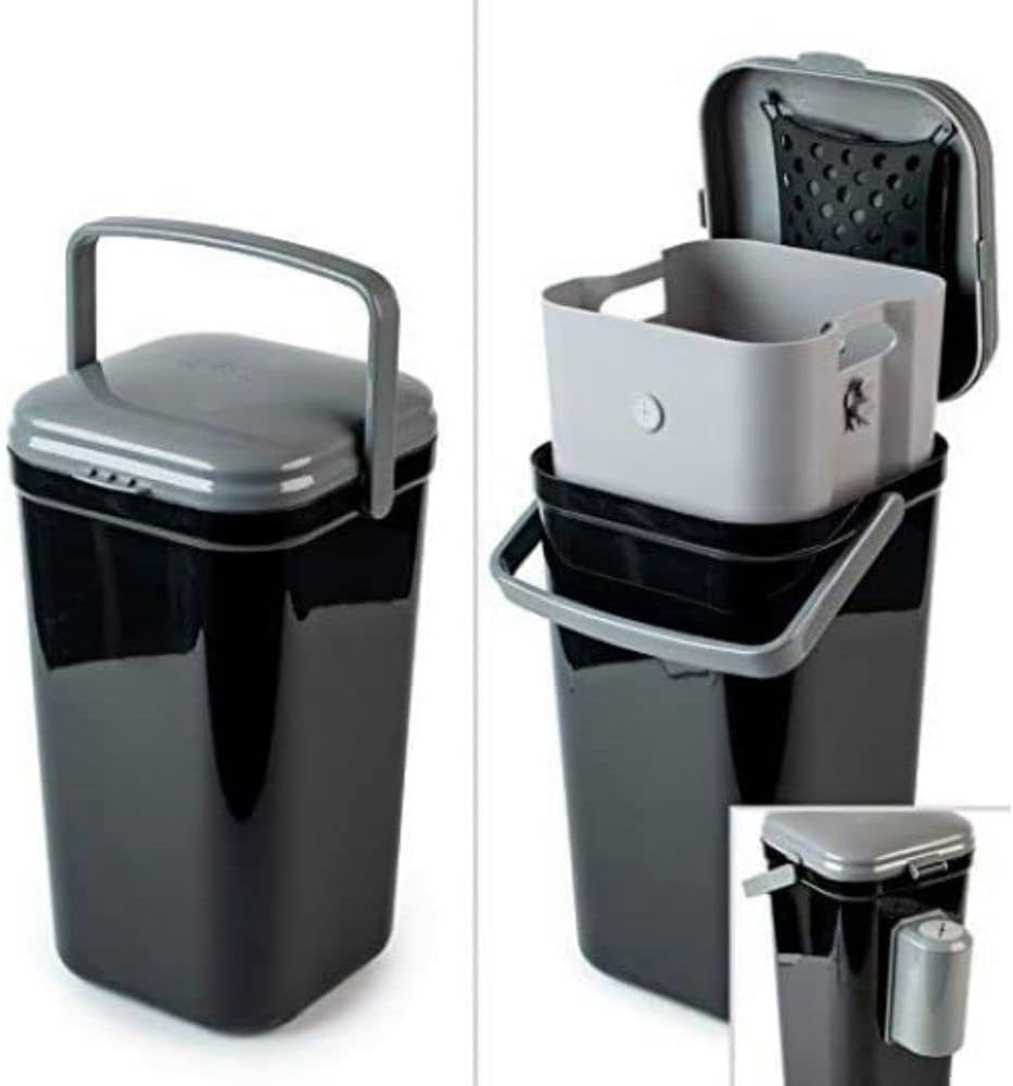 Petfusion Outdoor Pet Waste Disposal, Innovative Dog Poop Trash Can With Locking Handle, With Deodorizer, Built-In Poop Bag Holder, 5 Bags Included.