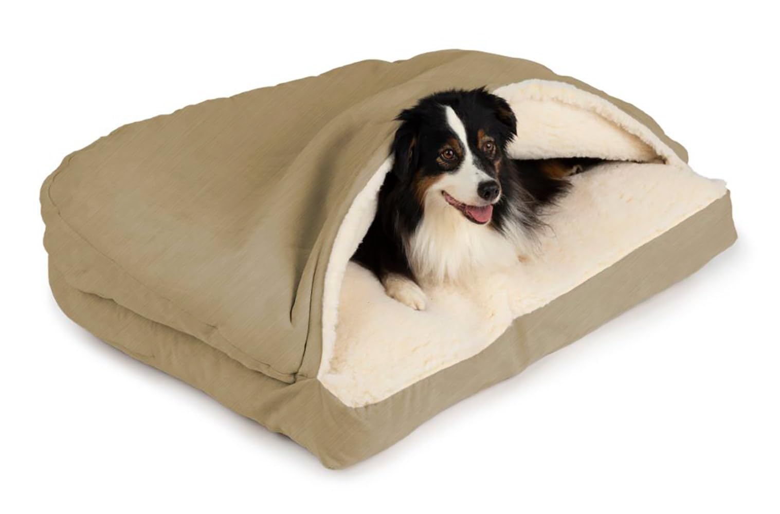 Snoozer Pet Products Rectangle Cozy Cave Dog Bed, Large, Khaki