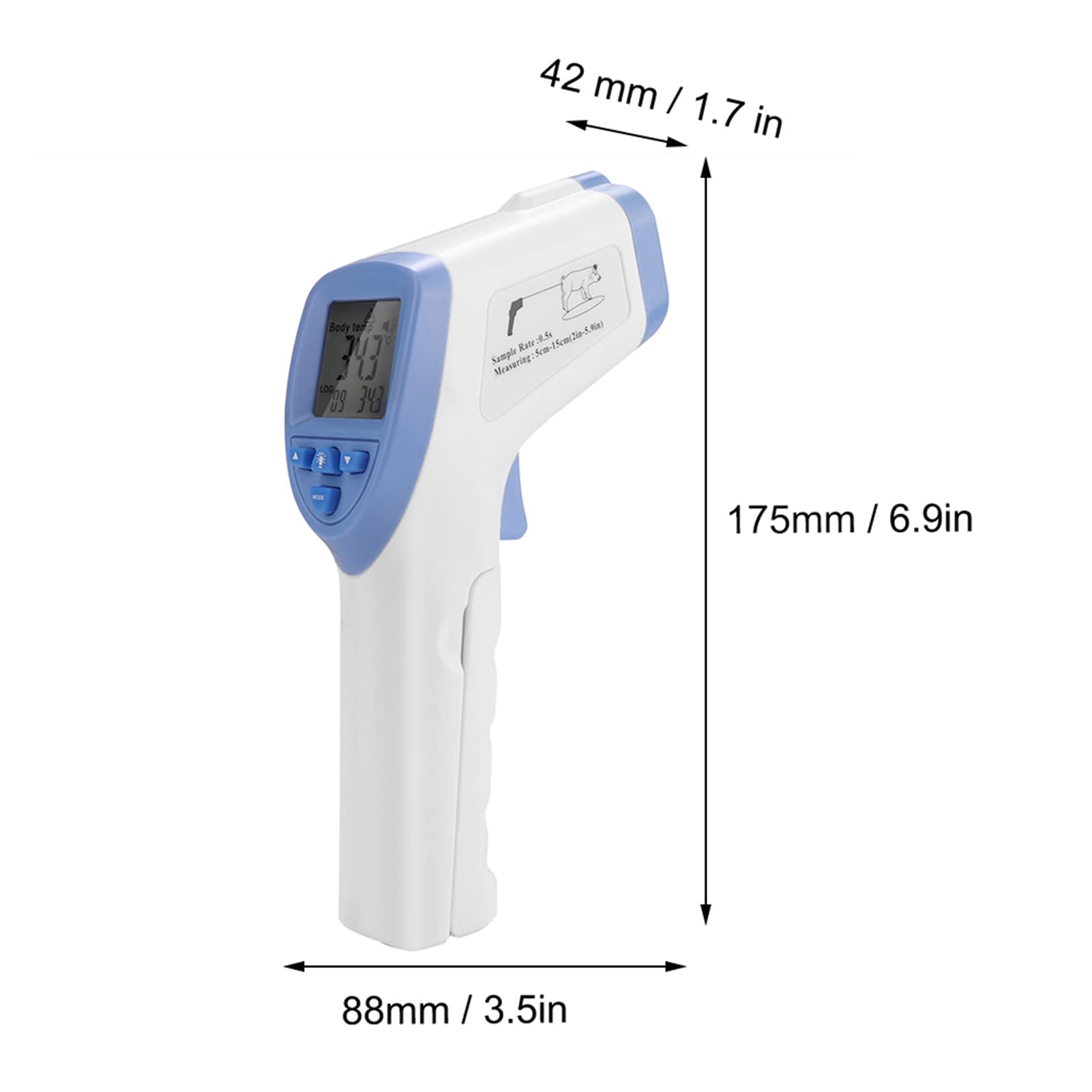 Veterinary Thermometer, Fast Digital 0.1 Accuracy Veterinary Infrared Thermometer Blue Non-Contact Digital Thermometer for Pig S