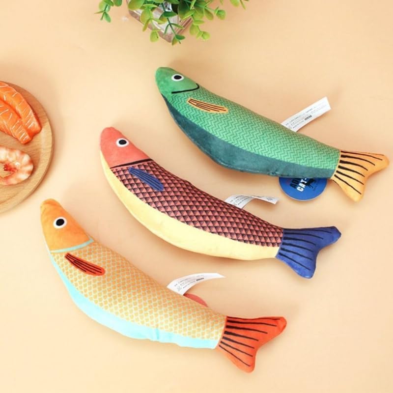 D&C Paws Catnip Fish Toy For Cats Soft And Durable, Interactive 8 Inch Cat Fish Realistic Plush Toys For Indoor Kitten Exercise 