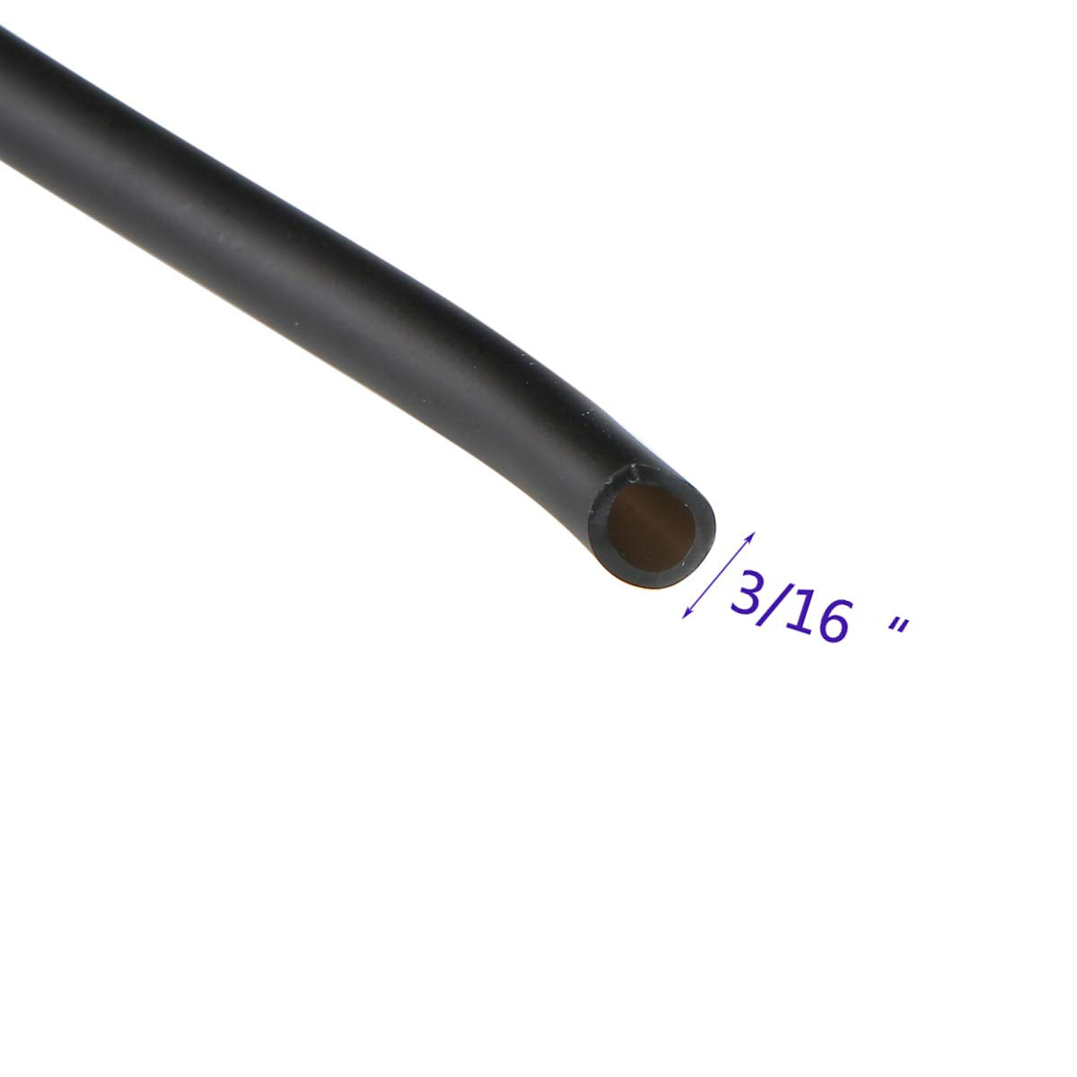 Jih Aquarium 100 Feet Black Airline Tubing Standard 3/16' For Fish Tank, Terrariums, And Hydroponics