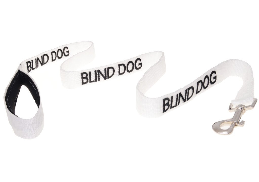 Blind Dog (Dog Has Limited/No Sight) White Colour Coded 60Cm 1.2M 1.8M Luxury Neoprene Padded Handle Dog Leads Prevents Accidents By Warning Others Of Your Dog In Advance (1.2M)