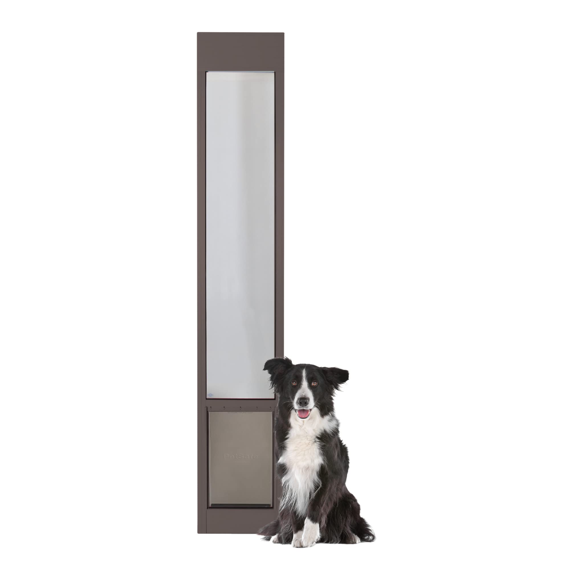 Petsafe 1-Piece Sliding Glass Pet Door For Dogs And Cats - Adjustable Height 75 7/8' To 81'- Large, Bronze, No-Cut Diy Install, Aluminum Patio Panel Insert, Great For Renters Or Seasonal Installation