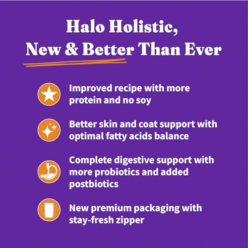 Halo Holistic Small Breed Dog Food, Cage Free Chicken & Brown Rice Recipe, Healthy Grains Dry Dog Food, Complete Digestive Healt
