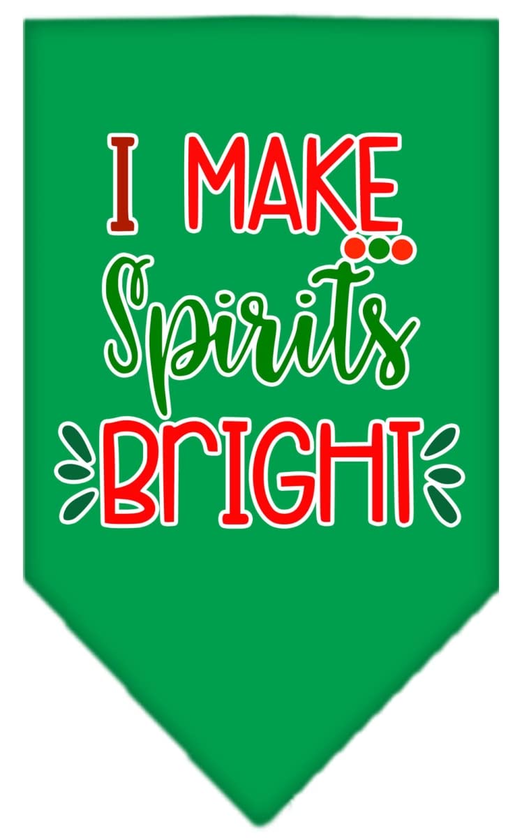 Mirage Pet Product I Make Spirits Bright Screen Print Bandana Emerald Green Small