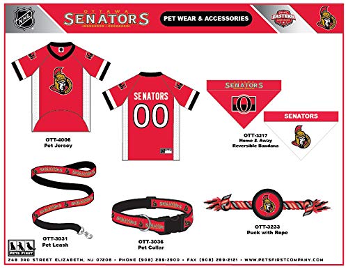 NHL Ottowa Senators Jersey for Dogs & Cats, X-Large. - Let Your Pet be a Real NHL Fan!