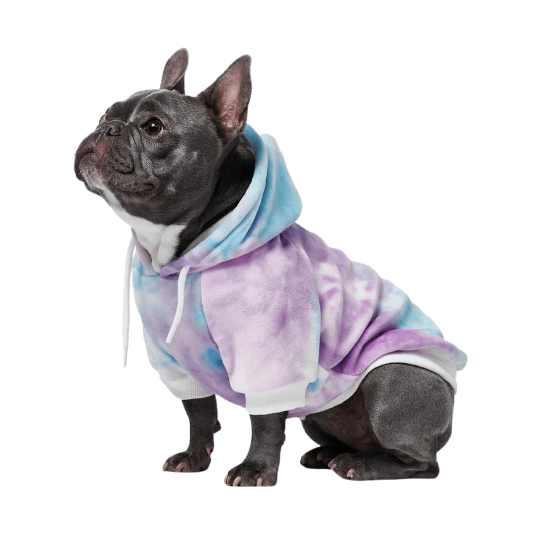 Spark Paws Dog Hoodie - Premium Quality, Buttery Soft, Superior Comfort And Fit, Calming Fleece Interior, Suitable For All Breeds - 90S Retro Sky Dye - L