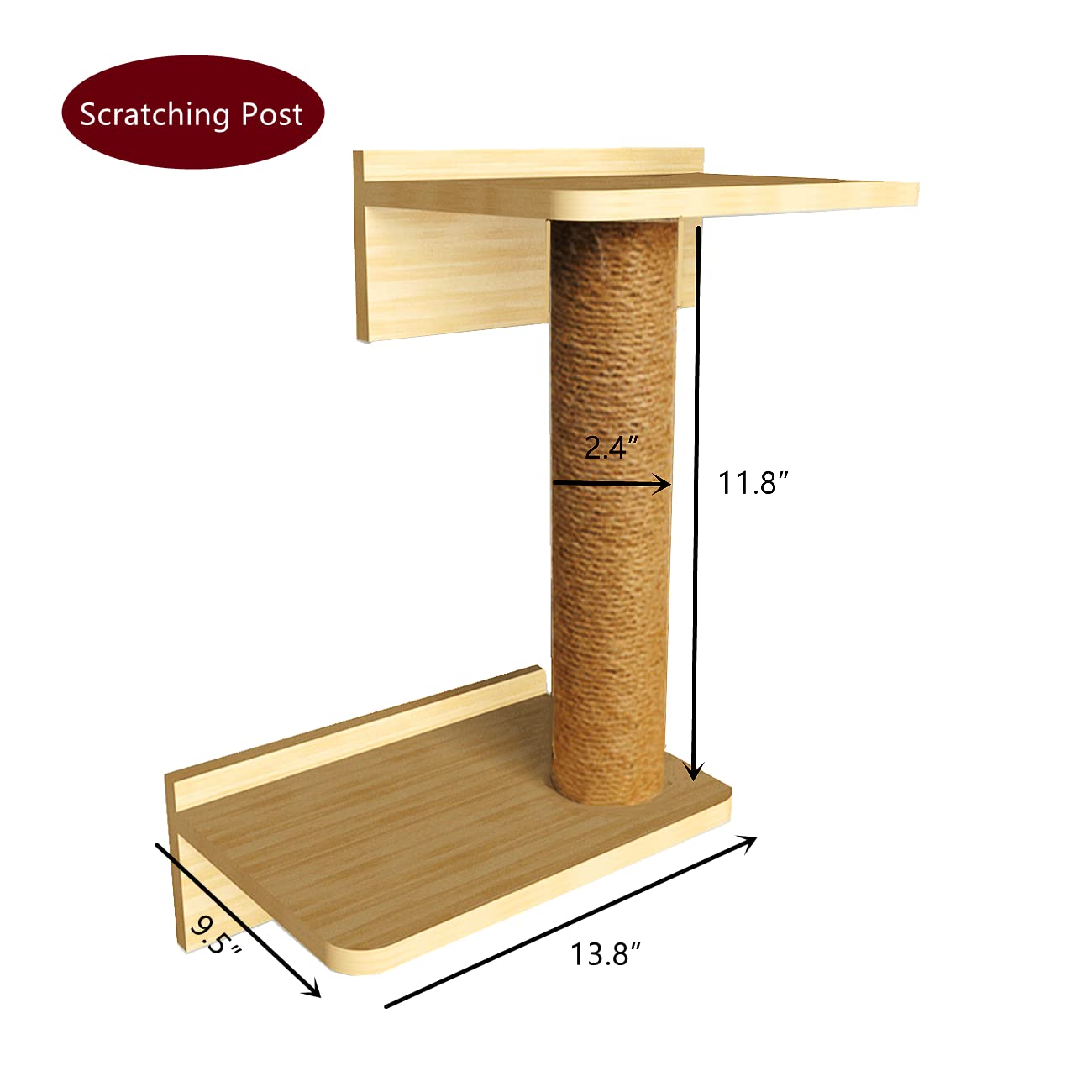 Shengocase Solid Wood Wall Mounted Carpet-Covered Cat Shelves, Cat Wall Furnitures, Floating Shelves, Steps Stairs Perch