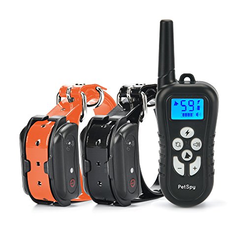Petspy M919 Dog Training Shock Collar, 1000 Yards, Medium To Large Dogs, With Vibration, Electric Shock And Beep, Waterproof, Remote Trainer (Two Dogs)
