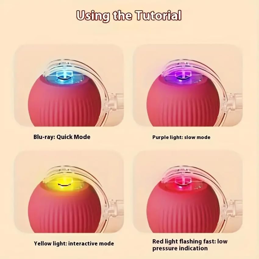 Cat Toy Ball With Tail Rope, Smart Rolling Ball, Led Light, Electric Self-Rolling Pet Toy, Interactive Cat Jumping Ball, Automat