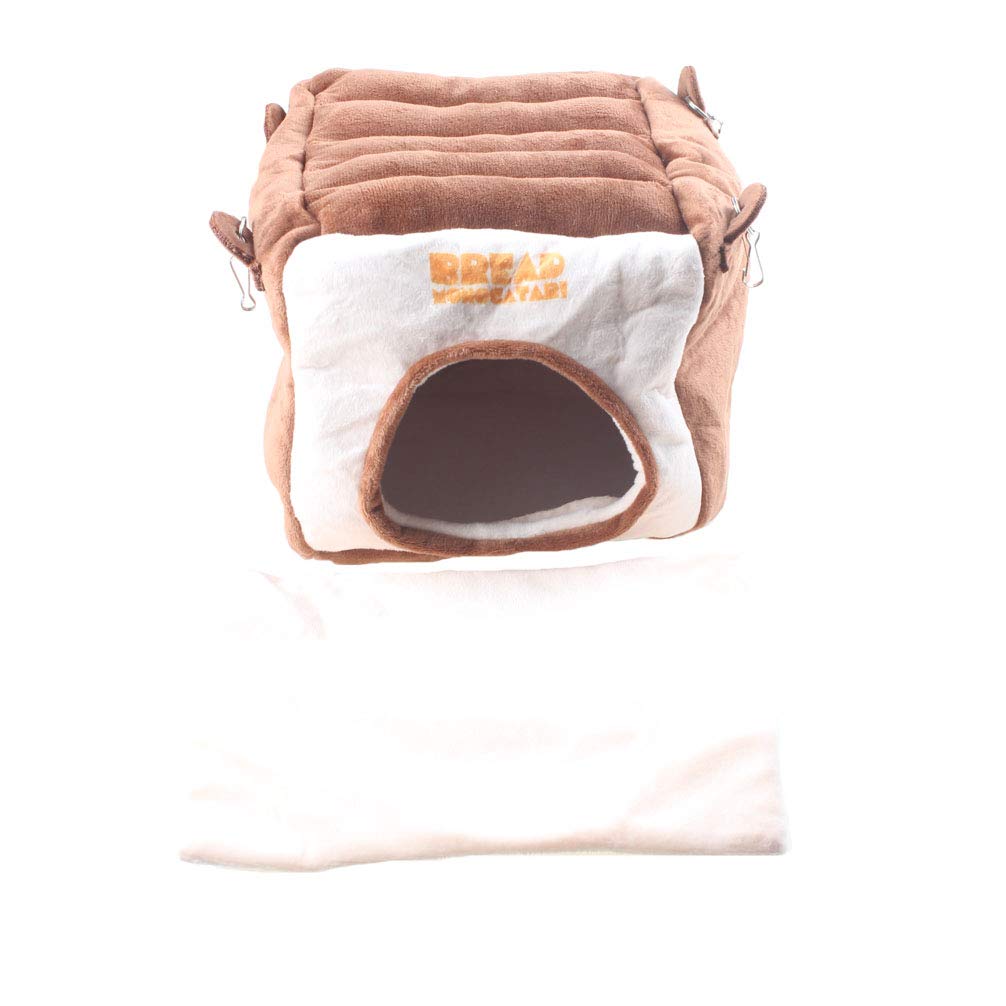 Emours Small Animal Warmly House Cage Hanging Bed With Bed Mat For Chinchilla, Guinea Pigs, Squirrel And Other Similar Size Animals, Large