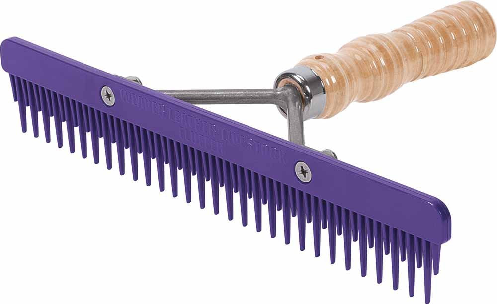 Weaver Livestock Fluffer Comb with Wood Handle and Replaceable Plastic Blade, Purple, 69-6051-PU