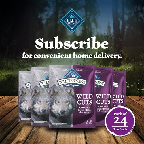 Blue Buffalo Wilderness Trail Toppers Wild Cuts Wet Dog Food, High-Protein & Grain-Free, Made with Natural Ingredients, Chunky B