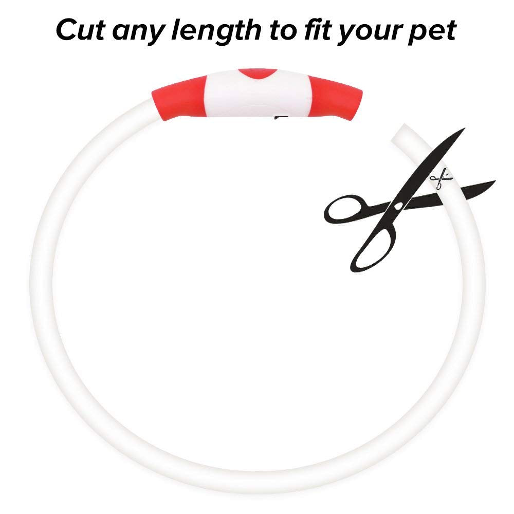 Bseen Light Up Dog Collars - Tpu Rechargeable Led Dog Collar, Glowing Puppy Collar, Flashing Dog Walking Lights For Small Medium Large Dogs (Red)