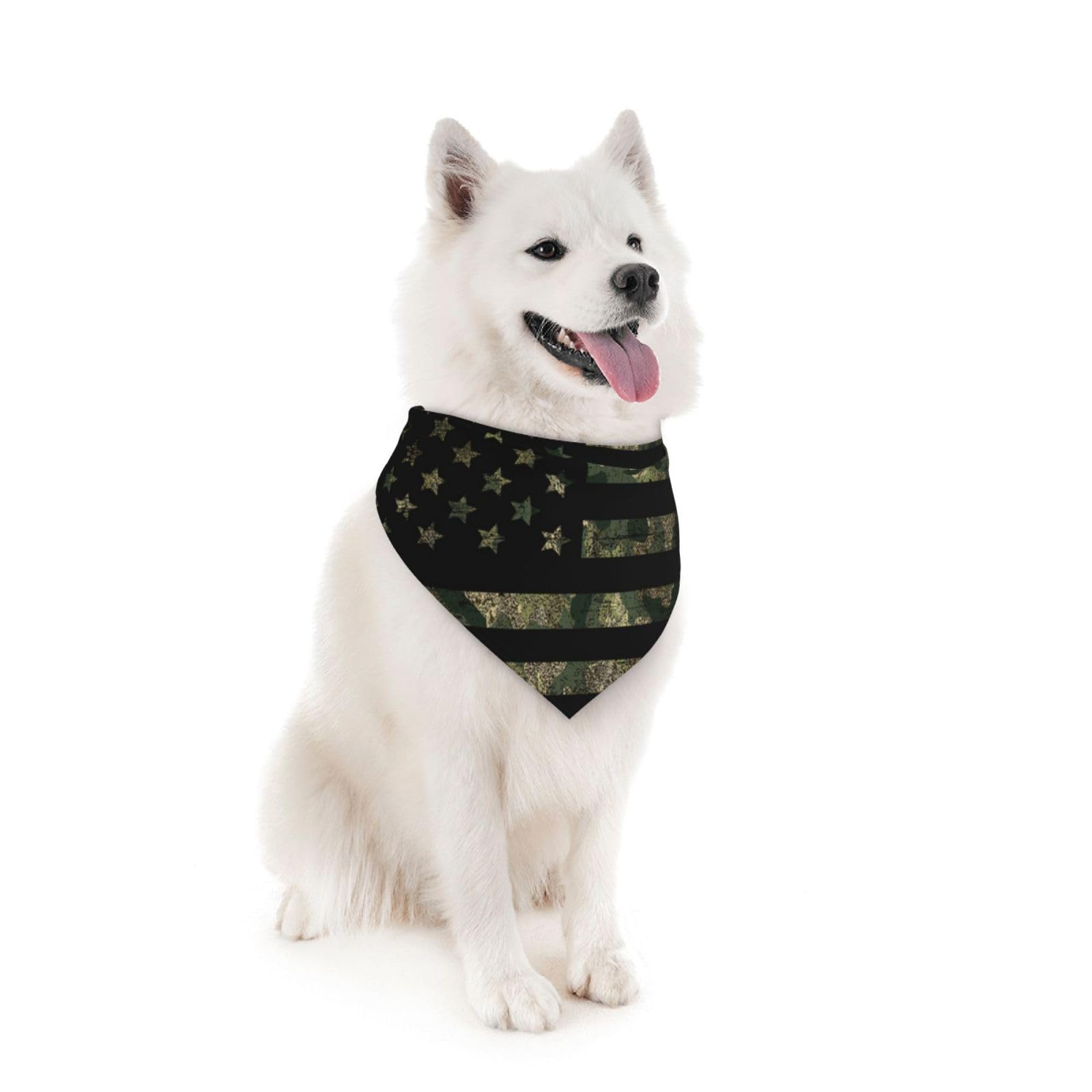 Camo Camouflage Hunting American Flag Dog Bandana Scarf Triangle Bibs Pet Accessories Cat Kerchief