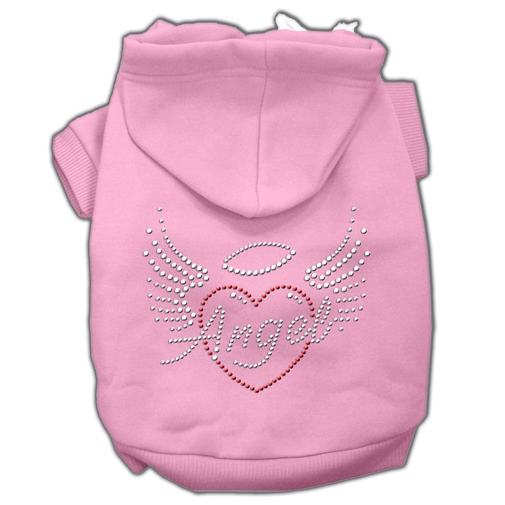 Mirage Pet Products 18' Angel Heart Rhinestone Hoodies, 2X-Large, Pink