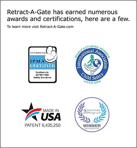 Smart Retract Retract-A-Gate 72" Café - Original USA Made Retractable Baby, Dog & Cat Gate