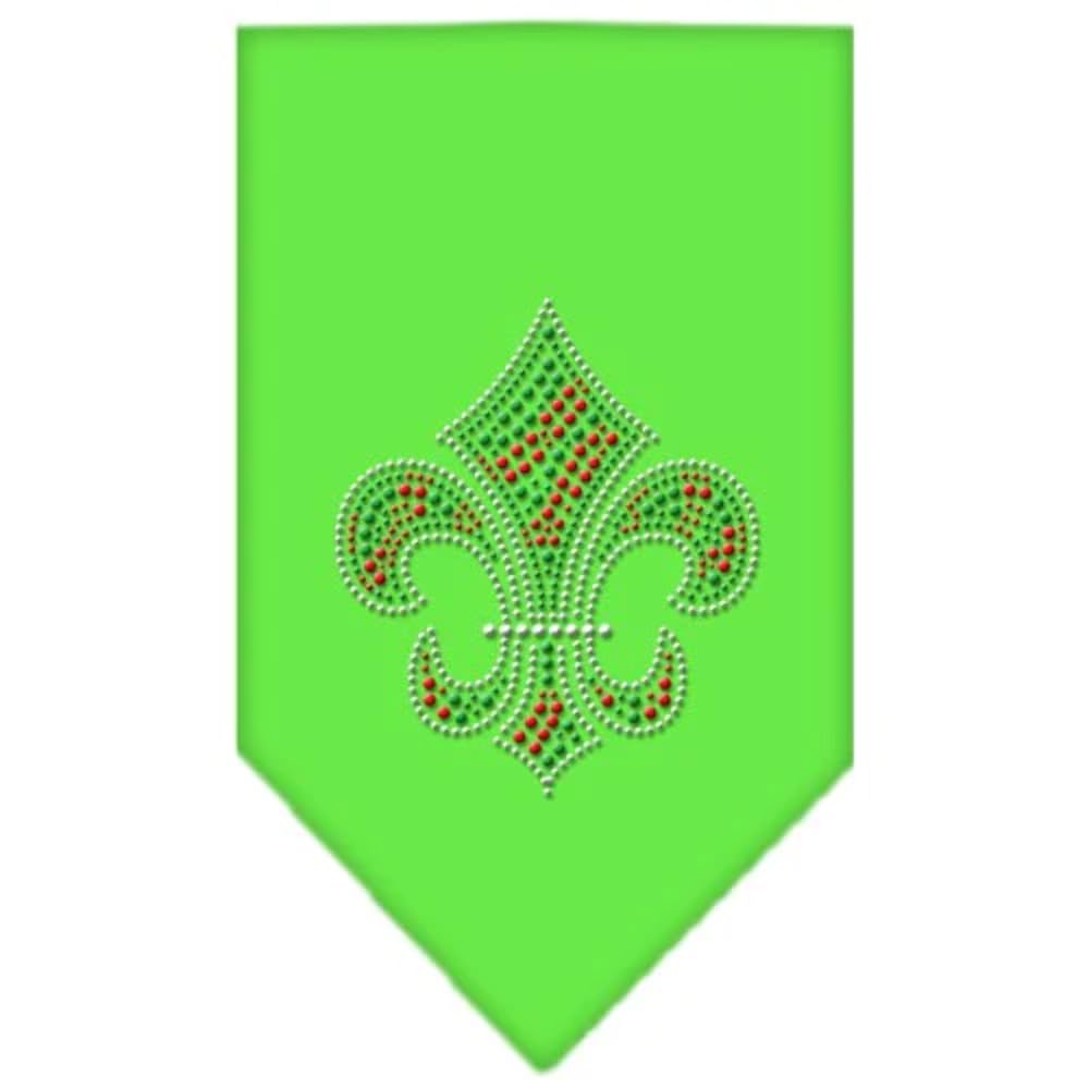 Mirage Pet Products Christmas Fleur De Lis Rhinestone Bandana, Large, Cocoa