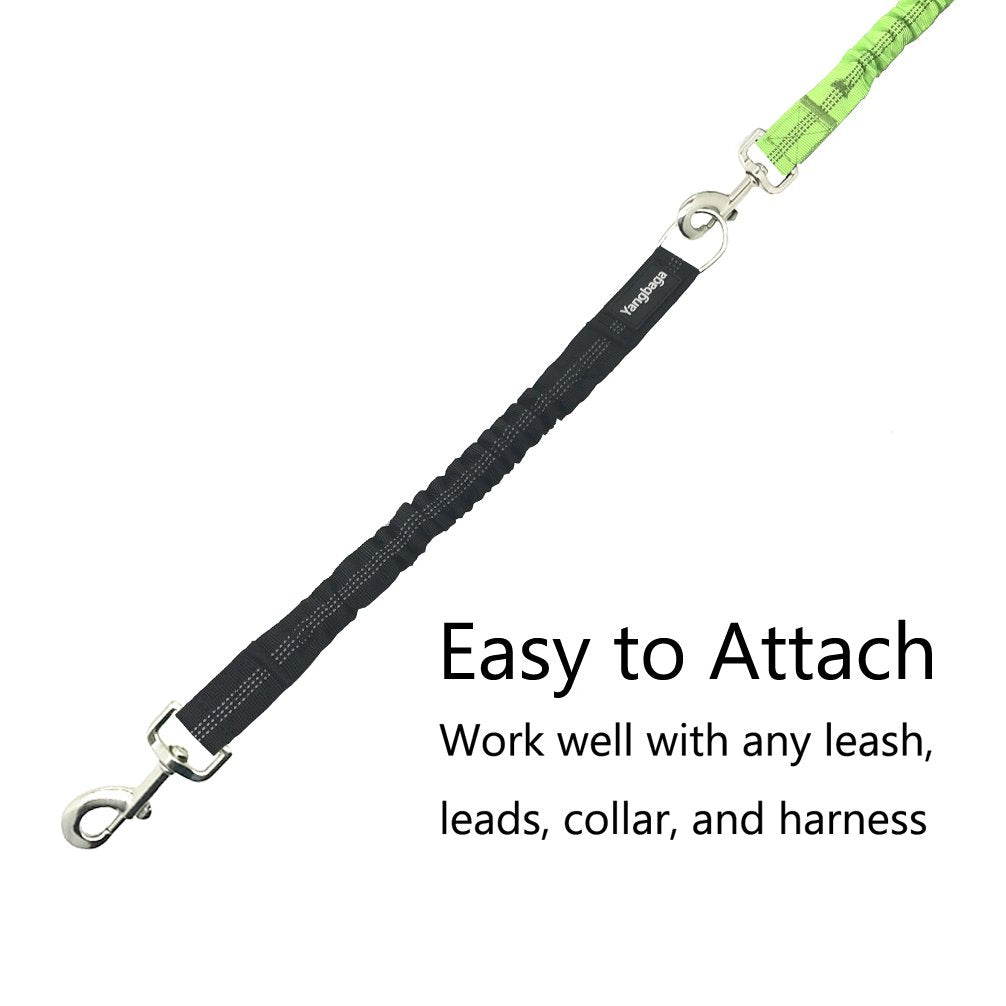Yangbaga Dog Leash Extender - Bungee Attachment, Nylon, 17''-23'', Black, for Dogs 20-60lbs, Model 555