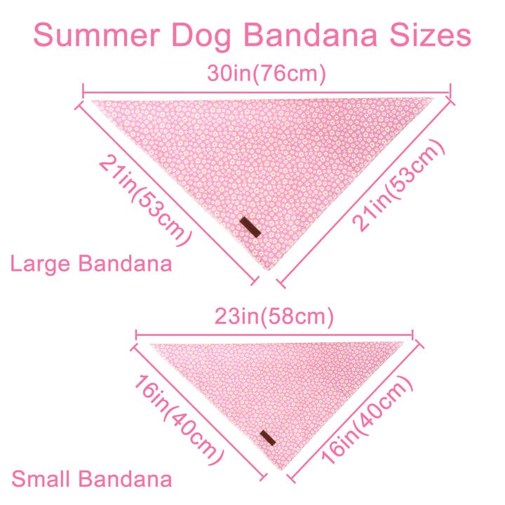 Up Urara Pup Summer Dog Bandana, Hawaii Bandana For Small Medium Dog, Cute Pink Puppy Bandana, Cotton Adorable Pet Triangle Bid