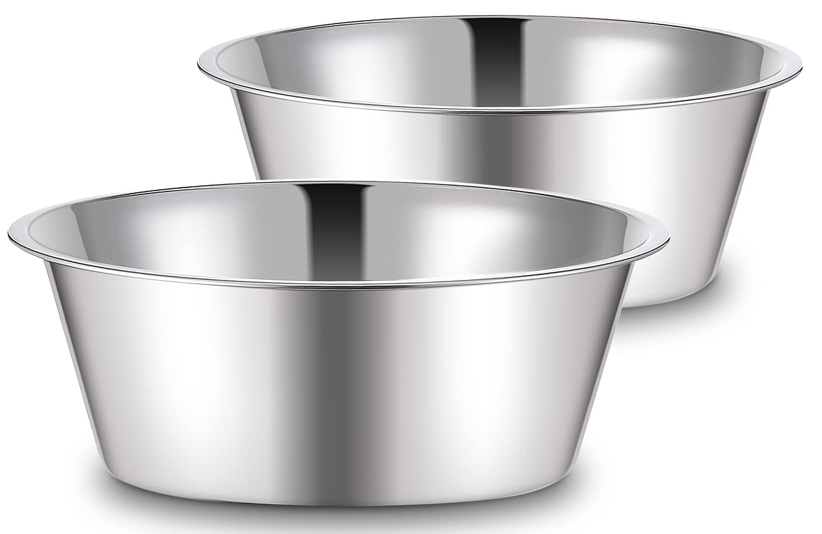 URBUDDIES 1.1 Gallon Extra Large Dog Bowls, 2 Pack, XL Stainless Steel Dog Water Bowls for XLarge Dogs, Polished, Dishwasher Saf