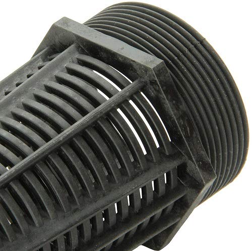 Lifegard Aquatics Threaded Suction Overflow Strainer For Fish Aquariums - High-Impact Resistant Black Pvc - Space Saver Strainer