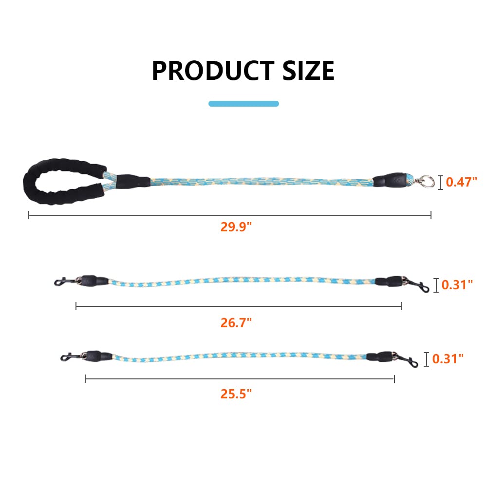 Dual Dog Leash,Comfortable Double Dog Leash With Reflective,360 Swivel No Tangle 2 Dog Training Leash,For Large Medium Small Dog