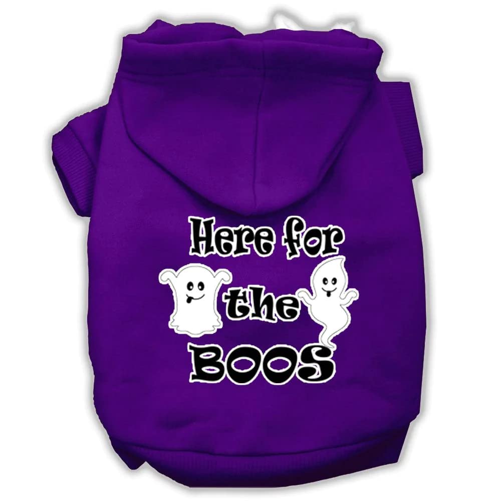 Here For The Boos Screenprint Dog Hoodie Purple Xl 16