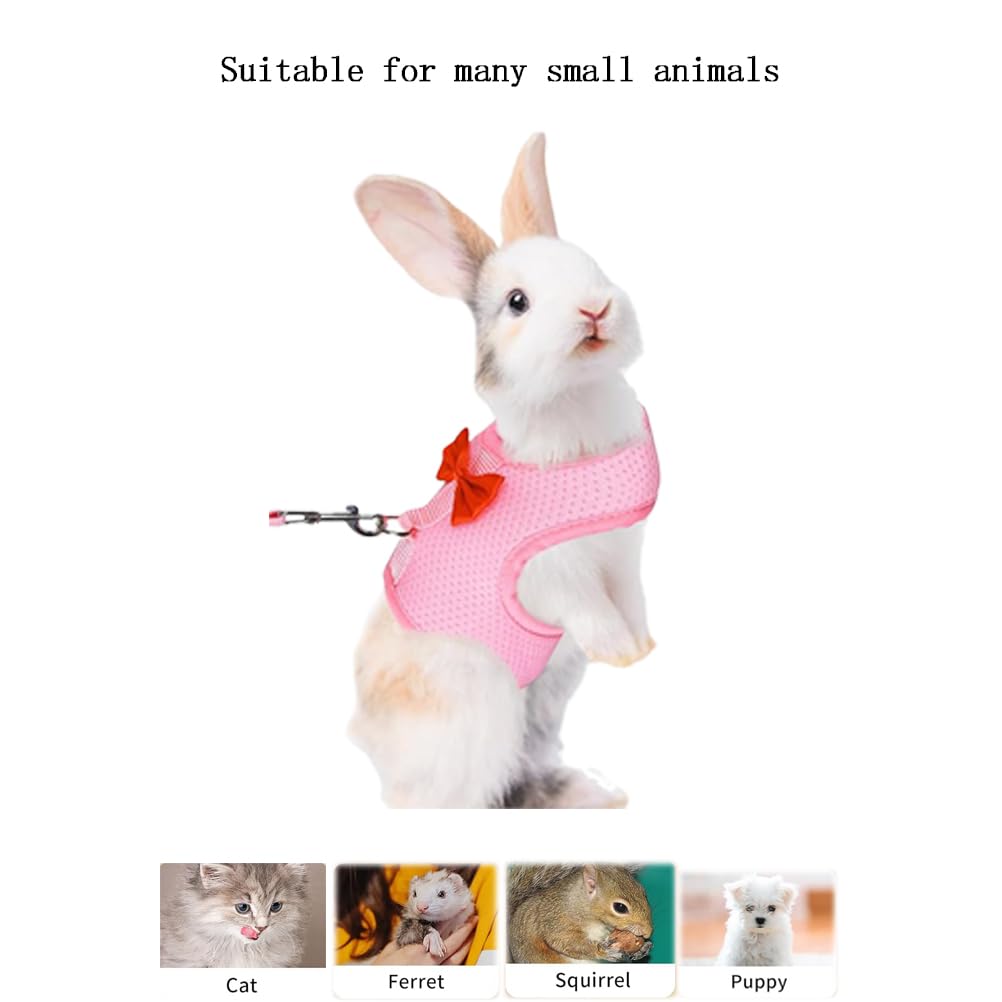 Bunny Harness And Leash For Walking Escape Proof, Mesh Breathable Adjustable Bunny Harness Camping Hiking Training For Ferret Ki