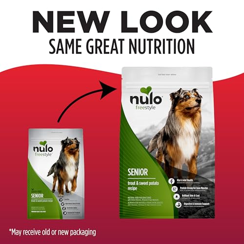 Nulo Freestyle All Breed Senior Dry Dog Food, Premium Grain-Free Dog Kibble with Healthy Digestive Aid BC30 Probiotic and Chondr