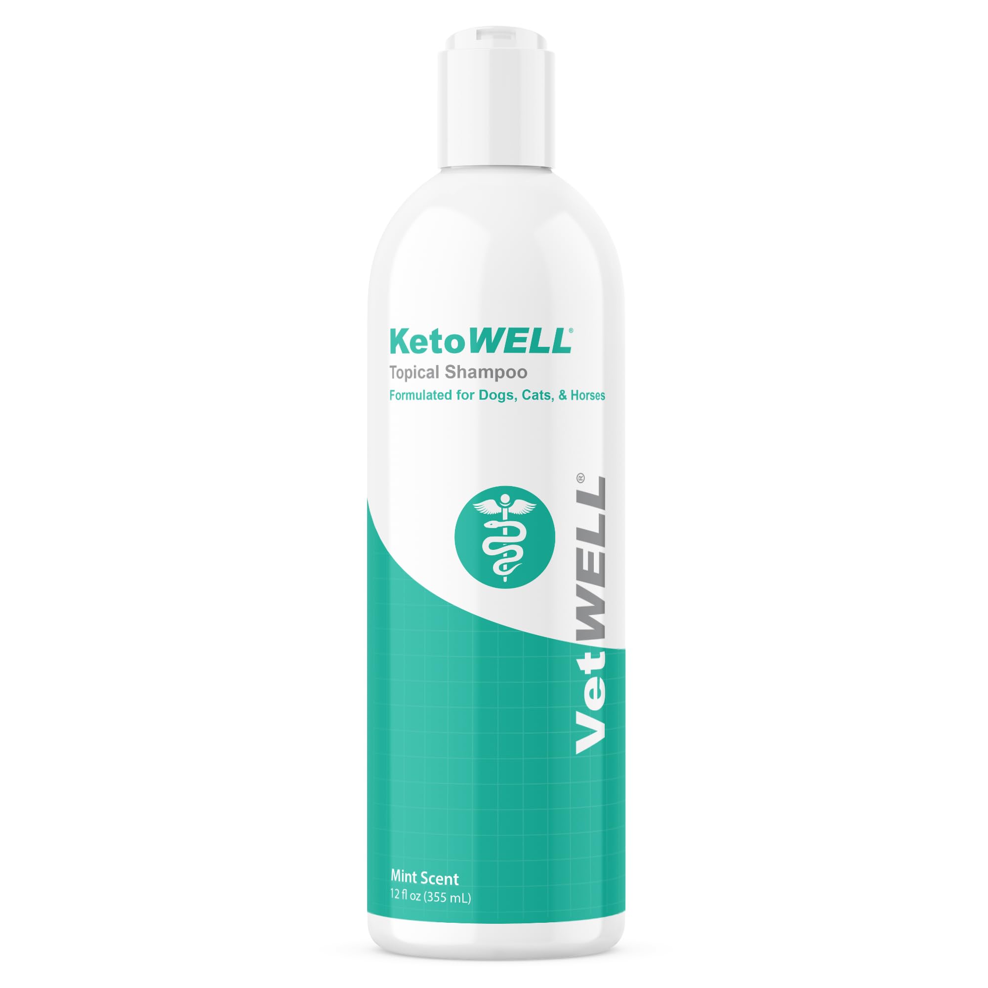 Vetwell Shampoo For Dogs Cats & Horses - Topical Shampoo With Oatmeal & Aloe -12Oz Mint Scent