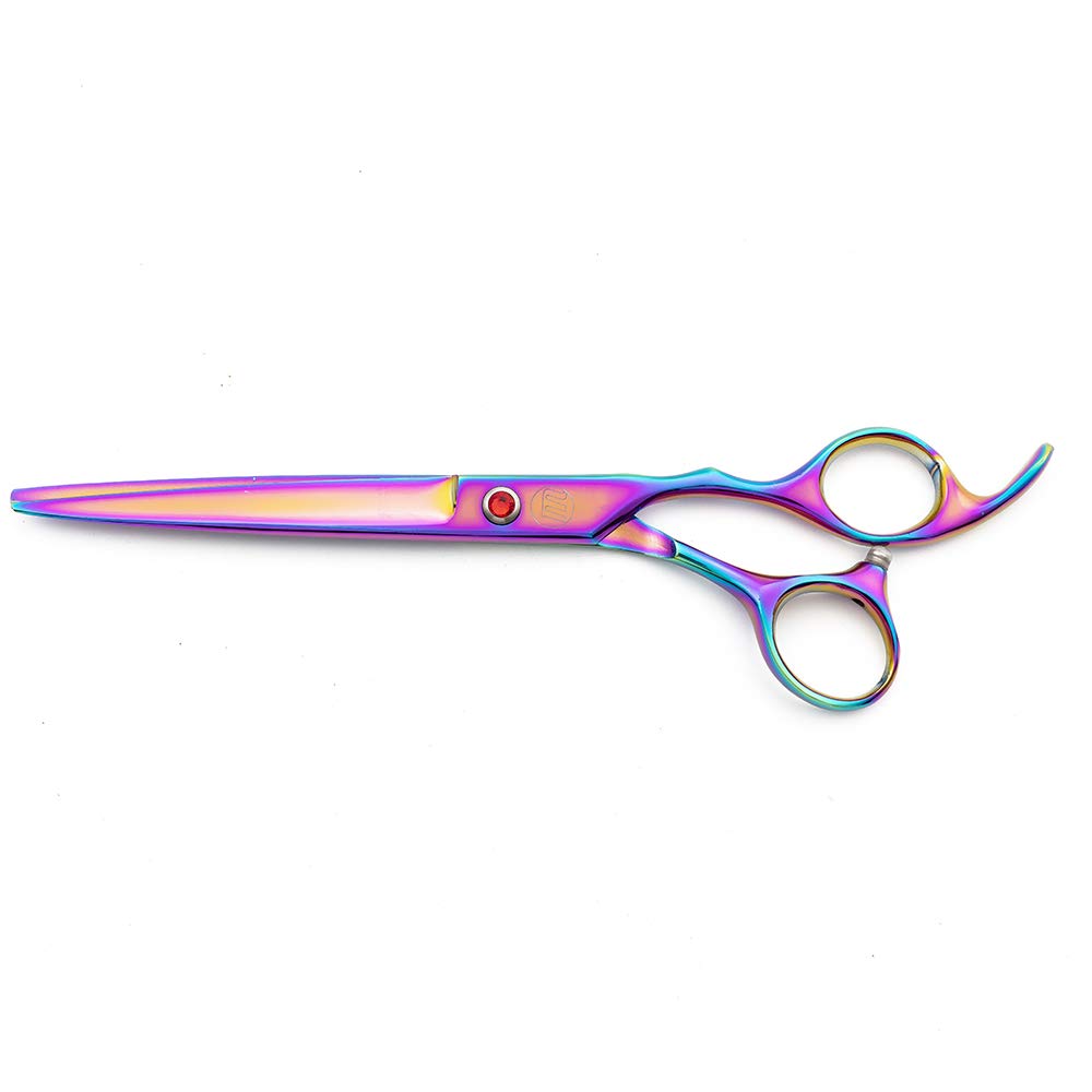 Moontay Professional 7.0' Dog Grooming Scissors Set, 4-Pieces Straight, Upward Curved, Downward Curved, Thinning/Blending Shears For Dog, Cat And Pets, Jp Stainless Steel, Multicolour
