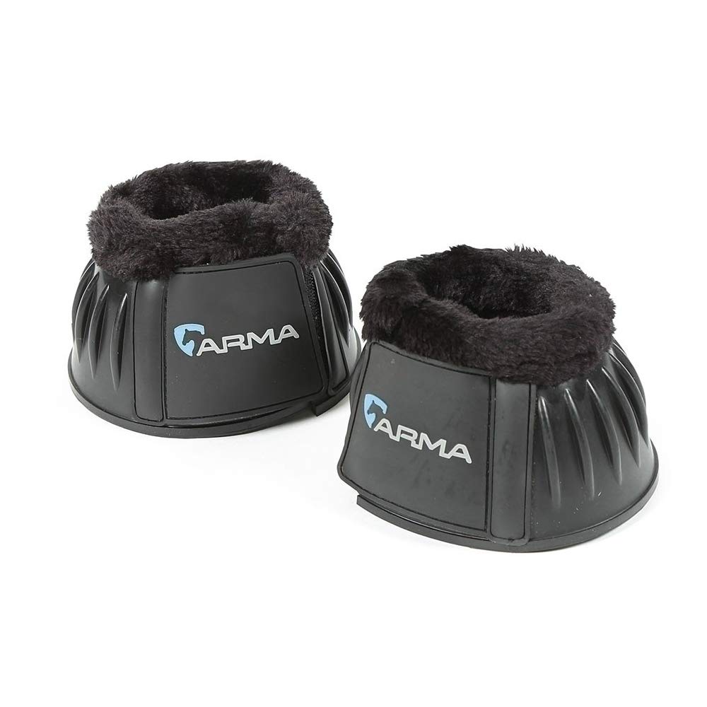 Shires Arma Fleece Topped Over Reach Boots (Black, Full)