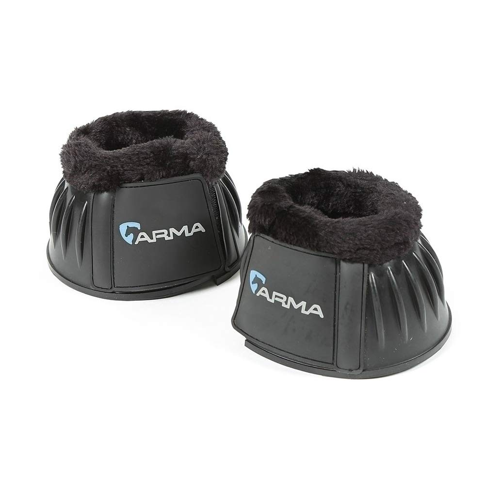 Shires Arma Fleece Topped Over Reach Boots (Black, Oversize)