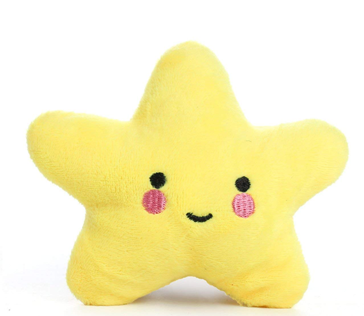 Pet Bite Squeaky Toys Smile Star Cute Stuffed Toys For Dogs Puppy Biting Bb Sound Chew Squeaker Cloud Shape Plush Toy For Cats & Small Animals Exercise Entertainment,3 Pack (Star)