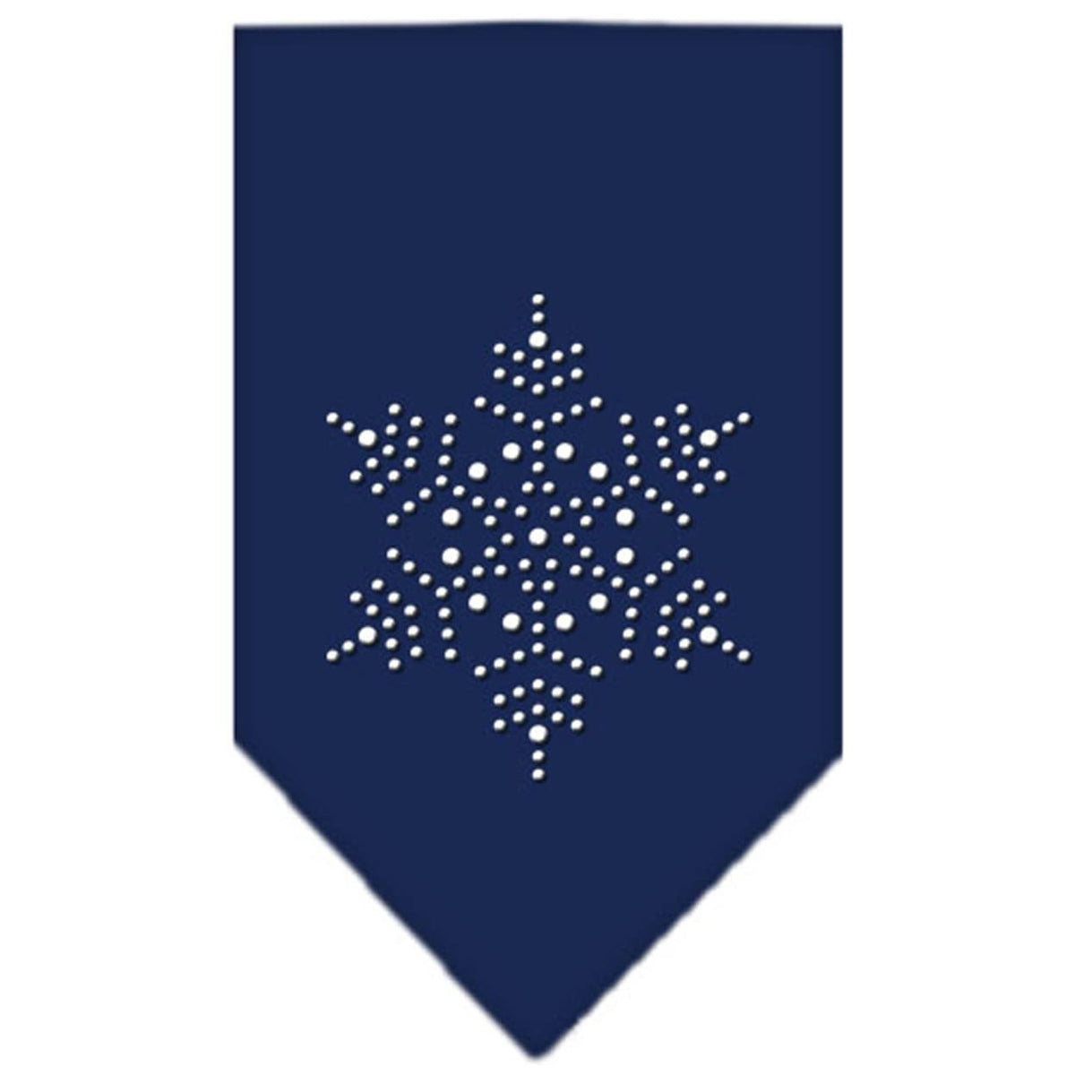 Christmas Pet and Dog Bandana Rhinestone, &quot;Snowflake&quot; Navy Blue Large